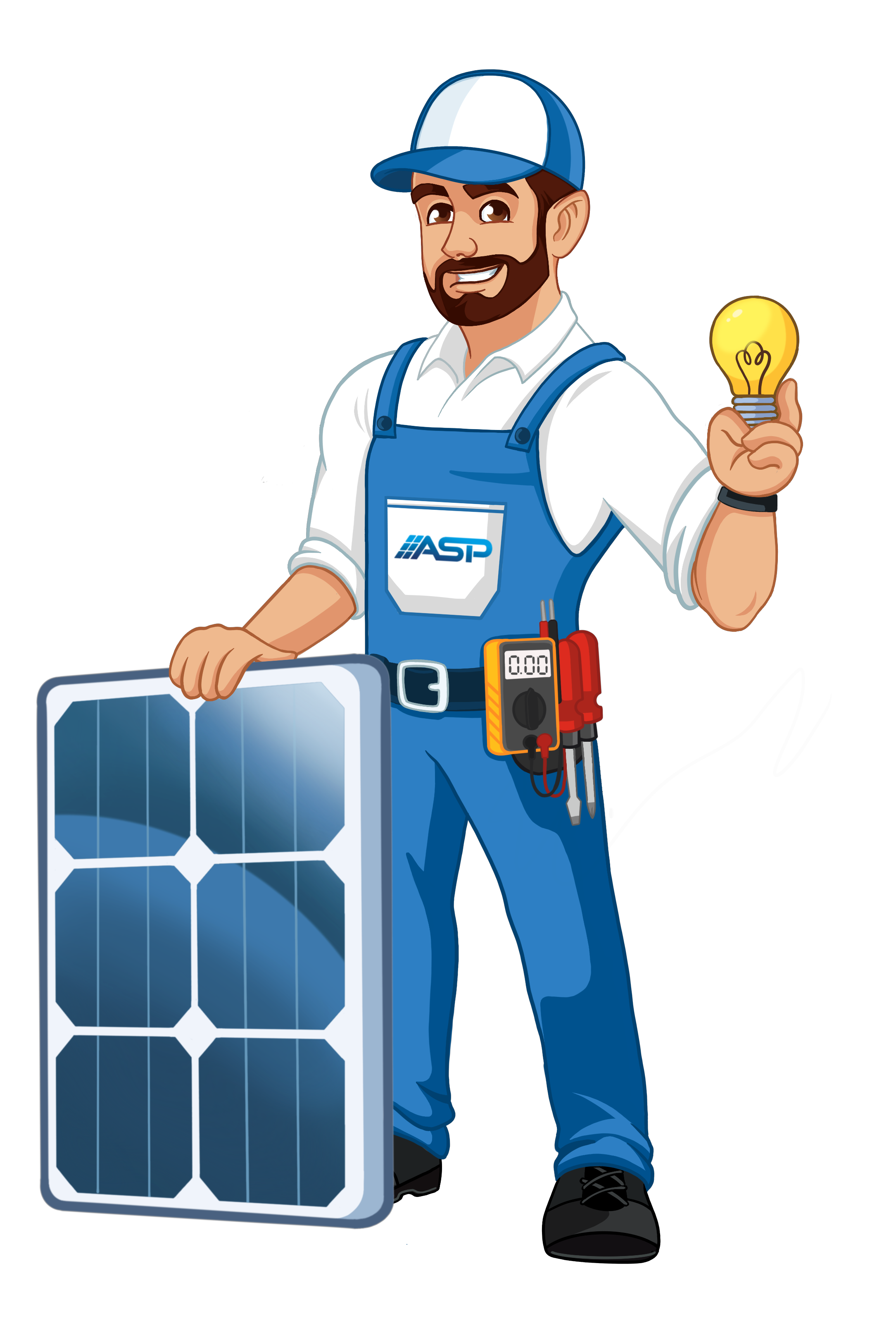 Solar technician at work